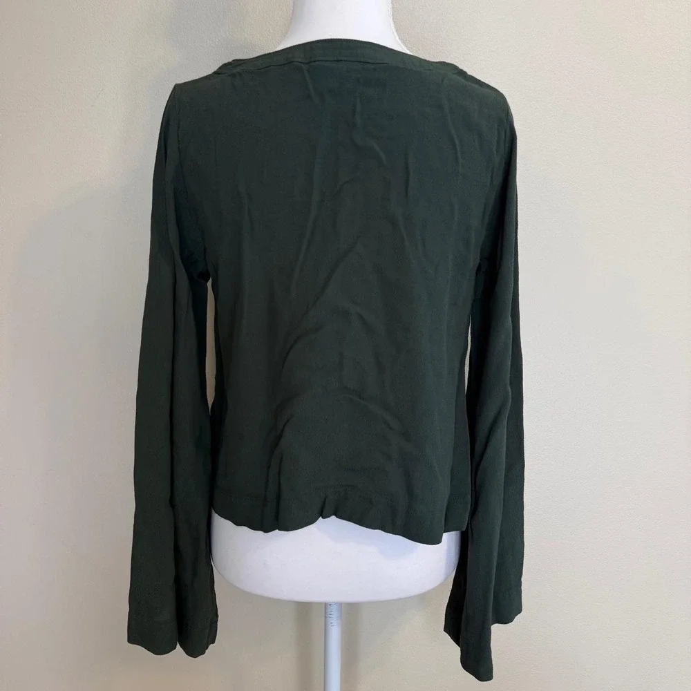 BP Green Bell Sleeve Top Womens S Fairy Grunge Renaissance Whimsigoth Festival - Picture 4 of 7
